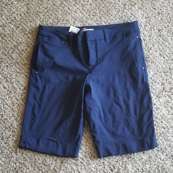 Style & Co Womens Bermuda Shorts Size 4 Navy Blue Knee Length Trouser - Picture 1 of 5